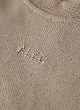 Bej Erkek %100 Pamuk Oversize T-Shirt ALG25023 16-1105 Alegion T-Shirt