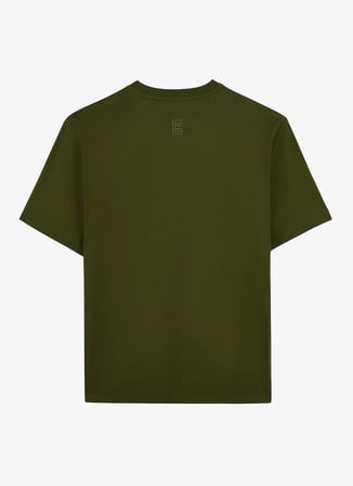 Aleg Haki Erkek Oversize Logo Baskılı T-Shirt ALG25023 19-0419 Alegion T-Shirt