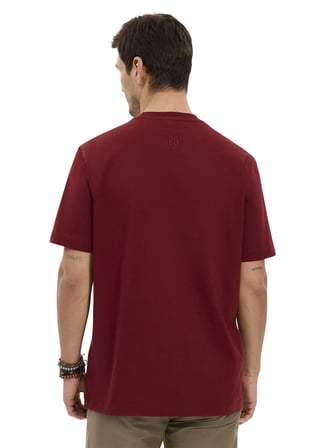 Bordo Erkek %100 Pamuk Oversize T-Shirt ALG25023 19-1535 Alegion T-Shirt