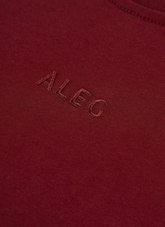 Bordo Erkek %100 Pamuk Oversize T-Shirt ALG25023 19-1535 Alegion T-Shirt