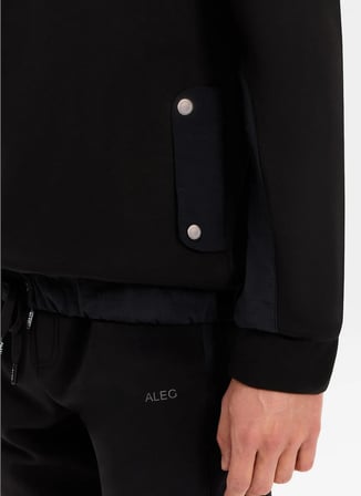 Siyah Erkek Modal Karışımlı Sweatshirt ALG25053 19-3911 Alegion Sweatshirt