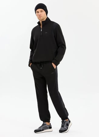 Siyah Erkek Modal Karışımlı Eşofman Altı ALG25047 19-3911 Alegion Sweatpants