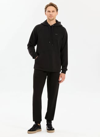 Aleg Siyah Erkek Regular Fit Logo Baskılı Sweatpant ALG25041 19-3911 Alegion Sweatpants