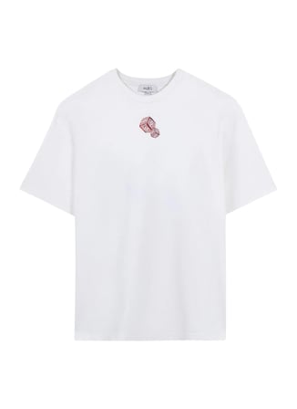 Ekru Erkek %100 Pamuk Oversize T-Shirt ALG25022-01 11-0604 T-Shirt Zarlı