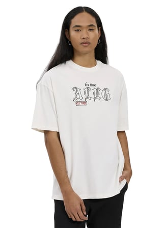 Ekru Erkek %100 Pamuk Oversize T-Shirt ALG25022-02 11-0604 T-Shirt Gotik