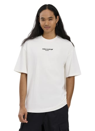 Ekru Erkek %100 Pamuk Oversize T-Shirt ALG25022-10 11-0604 T-Shirt Ördek