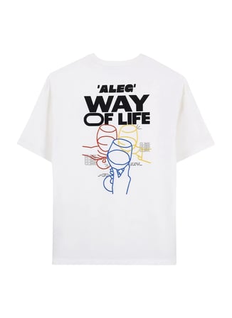 Ekru Erkek %100 Pamuk Oversize T-Shirt ALG25022-12 11-0604 T-Shirt Kadeh