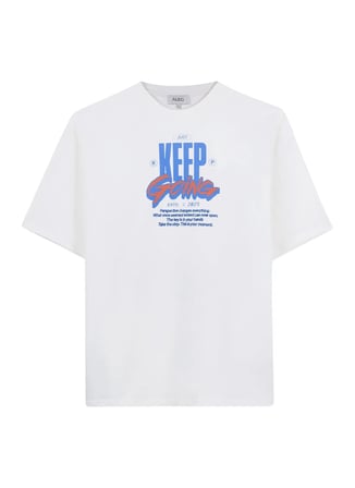 Ekru Erkek %100 Pamuk Oversize T-Shirt ALG25022-14 11-0604 T-Shirt Anahtar