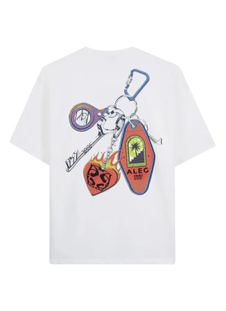 Ekru Erkek %100 Pamuk Oversize T-Shirt ALG25022-14 11-0604 T-Shirt Anahtar