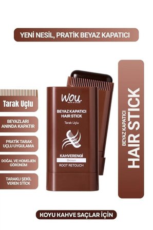 Wou Beyaz Kapatıcı Tarak Uçlu Hair Stick 15 Gr Kahverengi