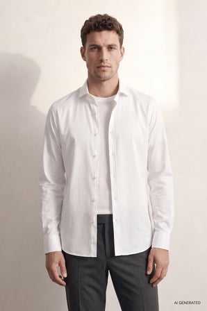 Ds Damat Slim Fit Beyaz Düz Gömlek