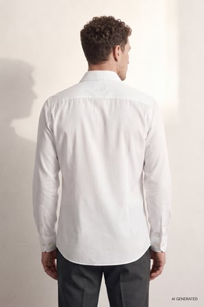 Ds Damat Slim Fit Beyaz Düz Gömlek