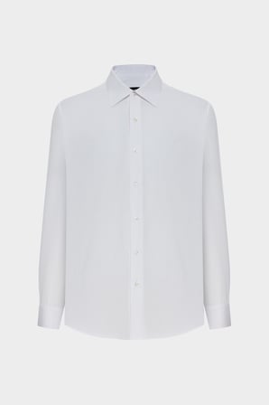Ds Damat Slim Fit Beyaz Armürlü Gömlek