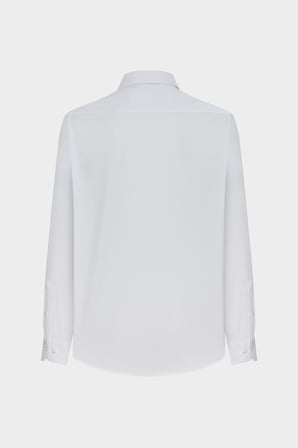 Ds Damat Slim Fit Beyaz Armürlü Gömlek