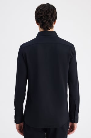 Ds Damat Slim Fit Siyah Örme Gömlek