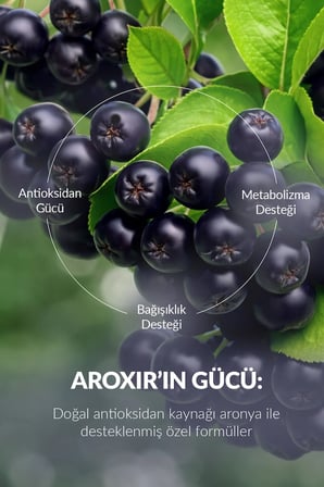 Aroxir Relax Stres ve Uyku Desteği Aronya, Magnezyum Bisglisinat, 5- HTP, Melisa ve Safran 30 Kapsül