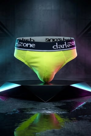 Erkek Neon Sarı Pamuklu Lastikli Slip Külot