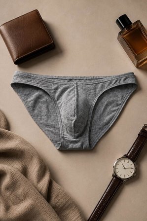 Erkek Gri Pamuklu Klasik Slip Külot