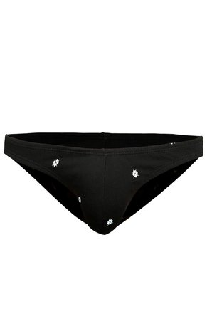 Erkek Desenli Siyah Pamuklu Klasik Slip Külot