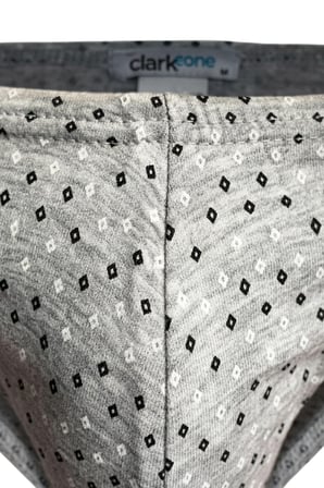 Erkek Geometrik Desenli Gri Pamuklu Klasik Slip Külot