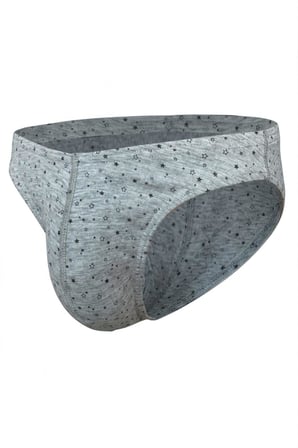 Erkek Yıldız Desenli Gri Pamuklu Klasik Slip Külot