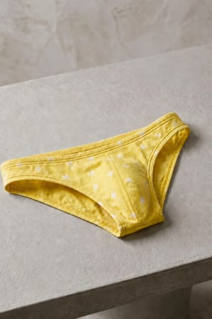 Erkek Papatya Desenli Sarı Pamuklu Klasik Slip Külot