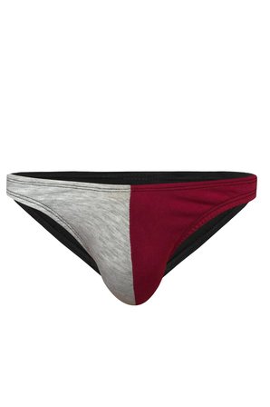 Erkek Gri Bordo Pamuklu Klasik Slip Külot