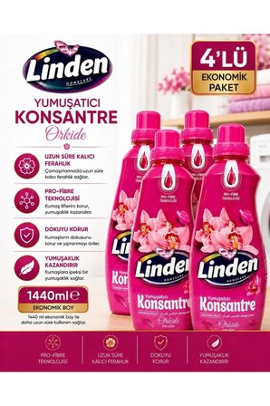 Konsantre Yumuşatıcı Orkide 1440 ml x4 Adet