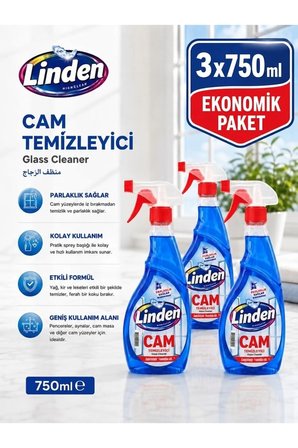 Cam Yüzey Temizleyici 750 ml Sprey x3 Adet