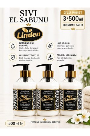 Sıvı El Sabunu Siyah İmza 500 ml Black Signature x3 Adet