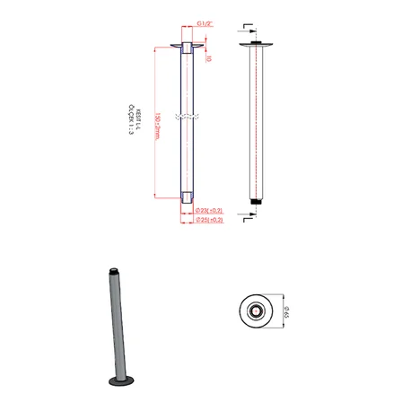 Ø25-15 cm Yuvarlak Tavandan Pasl. TDB-Krom