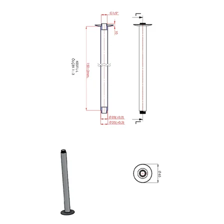 Ø25-15 cm Yuvarlak Tavandan Pasl. TDB-Siyah