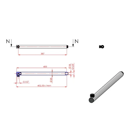 Ø25-40 cm Kare Duvardan Pasl. TDB-Krom