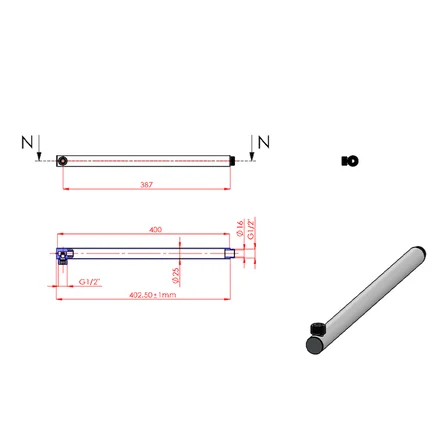 Ø25-40 cm Kare Duvardan Pasl. TDB-Siyah