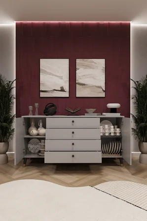 Lüks Konsol TV Ünitesi %100 MDF Salon ve Yemek Odası Ünitesi KNSL04