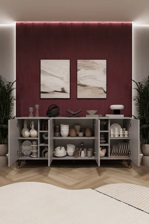 Lüks Konsol TV Ünitesi %100 MDF Salon ve Yemek Odası Ünitesi KNSL05