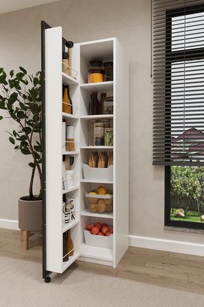 Lüks Çok Amaçlı Kiler Dolabı %100 MDF Erzak Organizer Dolabı MK19