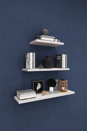 Modern 3'lü Uçan Raf Çok Amaçlı Duvar Rafı Organizer %100 MDF Kitaplık Mutfak Banyo Rafı DRF05