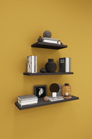 Modern 3'lü Uçan Raf Çok Amaçlı Duvar Rafı Organizer %100 MDF Kitaplık Mutfak Banyo Rafı DRF05
