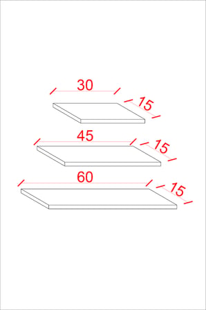 Modern 3'lü Uçan Raf Çok Amaçlı Duvar Rafı Organizer %100 MDF Kitaplık Mutfak Banyo Rafı DRF05