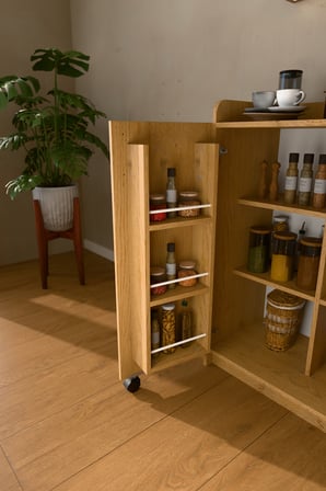 Lüks 2 Kapılı Çok Amaçlı Kiler Dolabı %100 MDF Erzak Organizer Mutfak Dolabı MK08