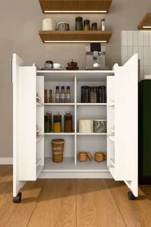 Lüks 2 Kapılı Çok Amaçlı Kiler Dolabı %100 MDF Erzak Organizer Mutfak Dolabı MK08