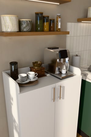 Lüks 2 Kapılı Çok Amaçlı Kiler Dolabı %100 MDF Erzak Organizer Mutfak Dolabı MK08