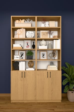 Modern Kapaklı Ayarlanabilir Raf Ev Ofis Kitaplık %100 MDF Dekoratif Kütüphane K44
