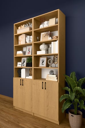 Modern Kapaklı Ayarlanabilir Raf Ev Ofis Kitaplık %100 MDF Dekoratif Kütüphane K44