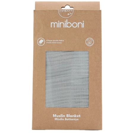 Miniboni Müslin Battaniye - Grey