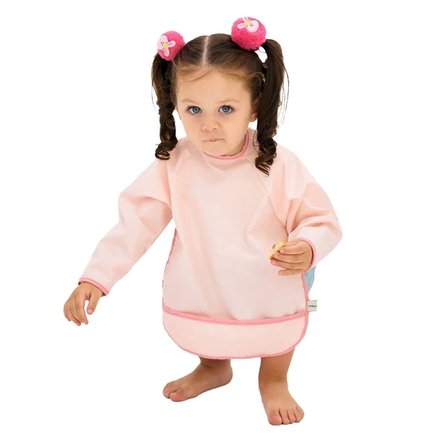 Miniboni Oyun & Mama Önlüğü Uzun Kollu - Pink