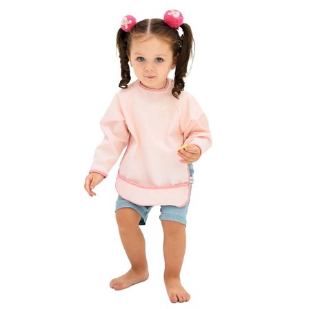 Miniboni Oyun & Mama Önlüğü Uzun Kollu - Pink