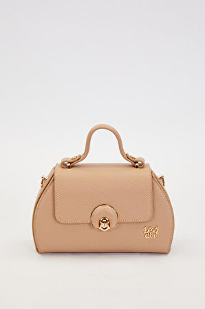 Kapaklı Uzun Askılı Küçük Boy Şık Kadın El ve Omuz Çantası LV930975 Vizon