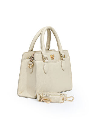 Orta Boy Günlük Uzun Askılı Tote Tasarım Kadın El ve Omuz Çantası LV930977 Krem